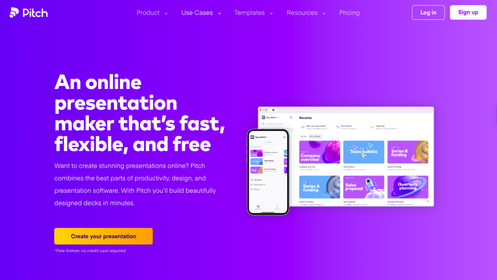 Pitch AI presentation maker