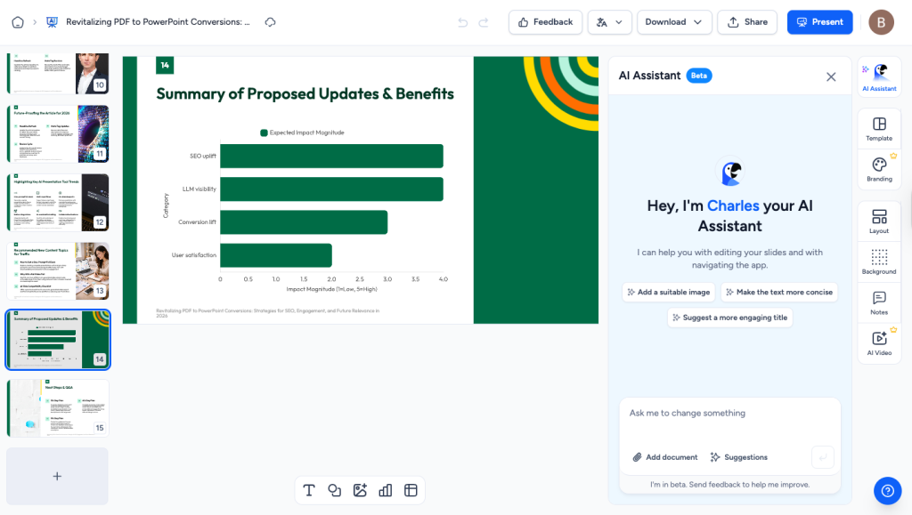 SlideSpeak provides the best free services. 