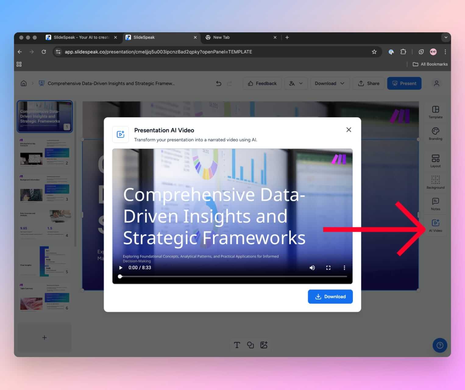 Generate AI Videos from Presentations - SlideSpeak