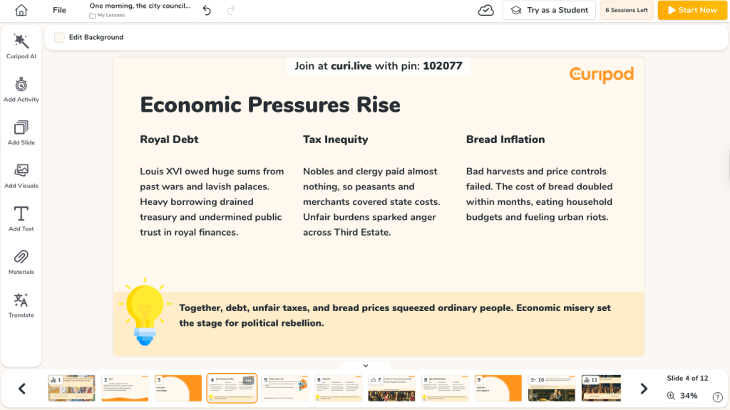 Curipod interactive presentation