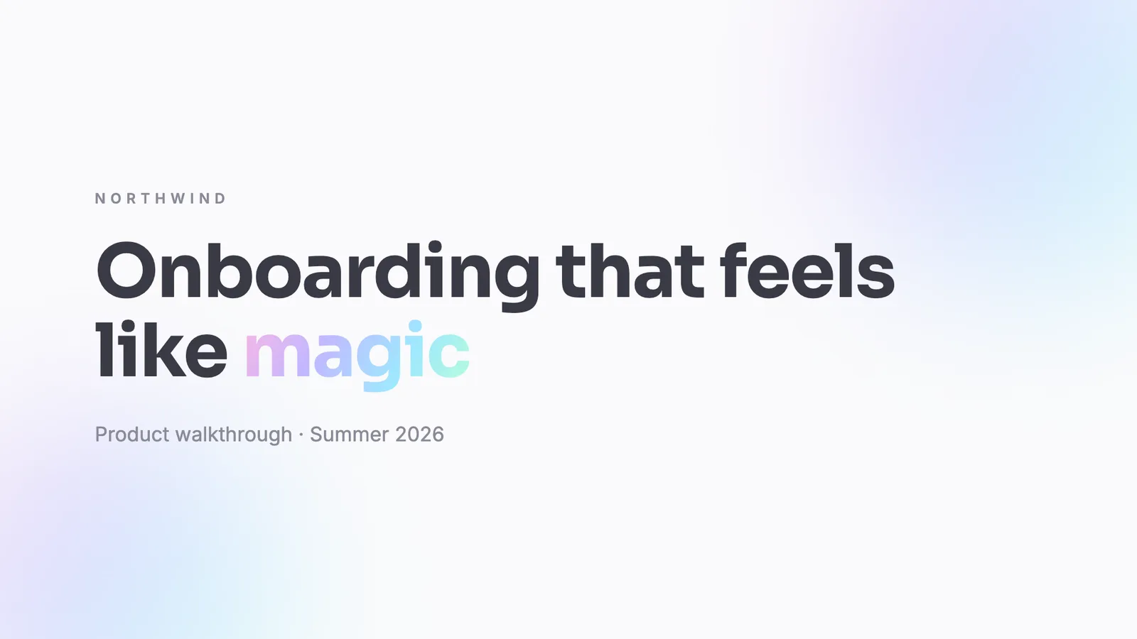 Holo pitch deck design example, a soft friendly pastel slide
