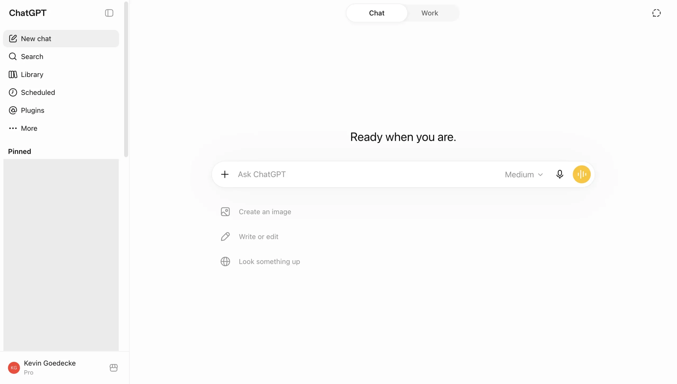 ChatGPT interface in 2026