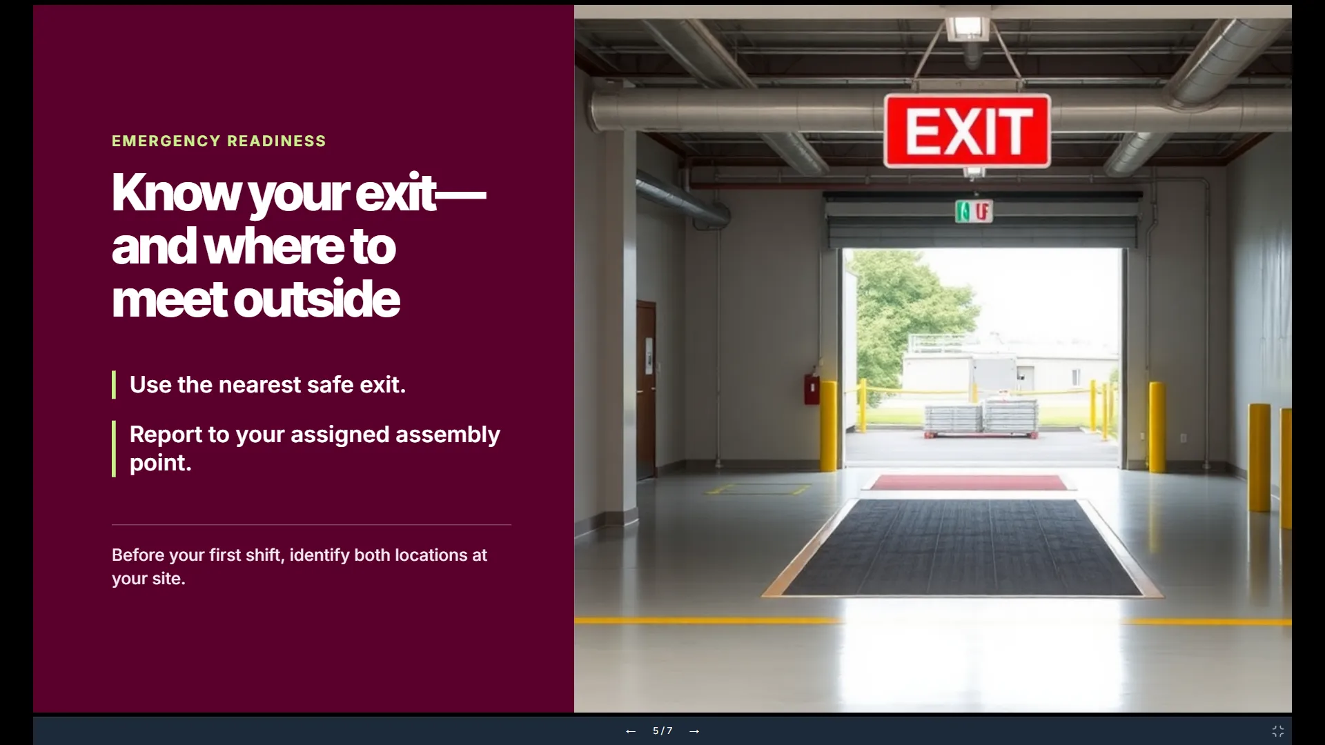 A slide in fullscreen present mode